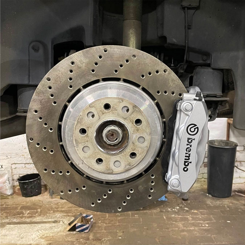 EPYTEC Bremssattel Adapter passend für BMW E38 für 4-Kolben Brembo Sattel mit 370x24mm Bremsscheibe Hinterachse