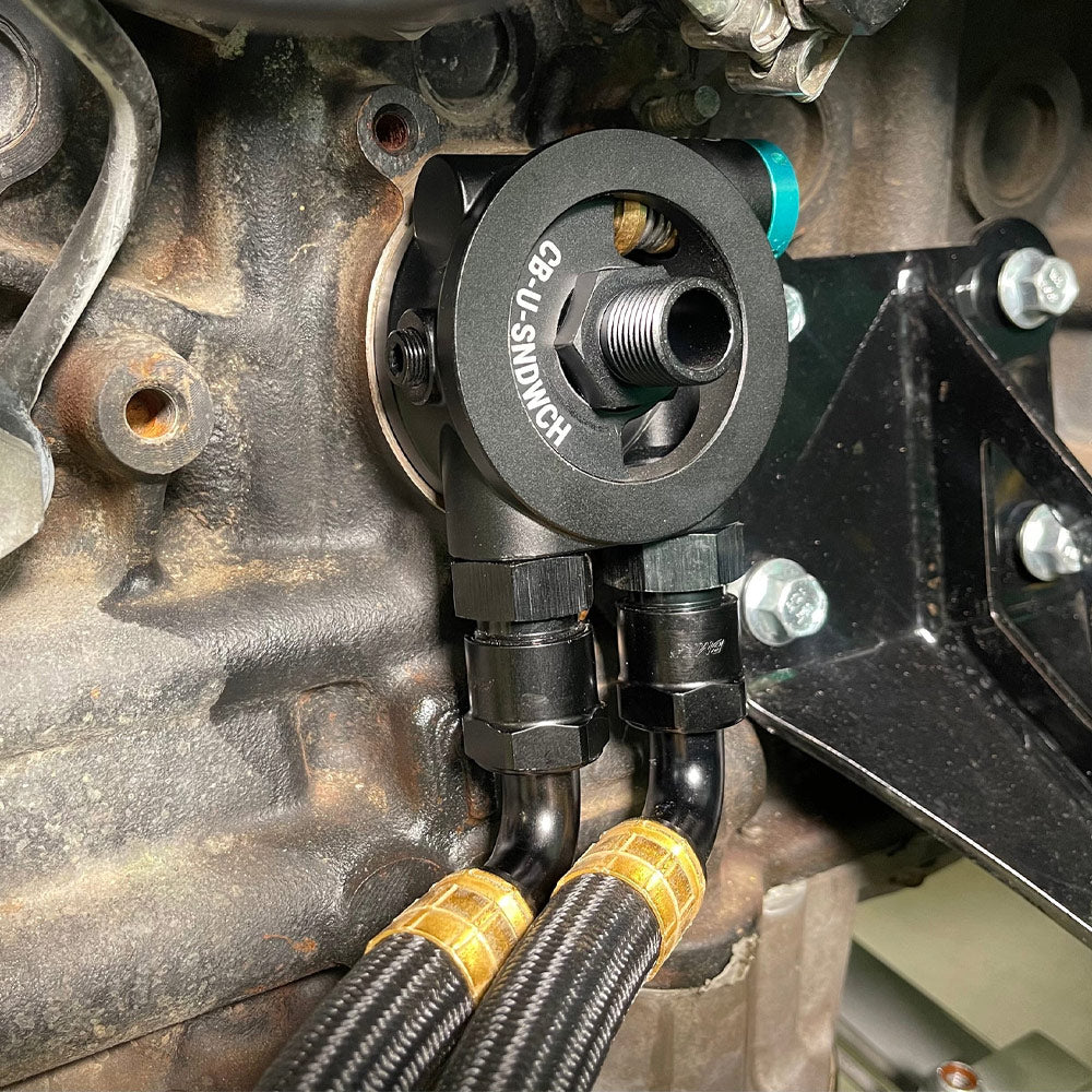 CHASE BAYS Ölkühler Block Adapter passend für Toyota 1JZ 2JZ (Aluminium)