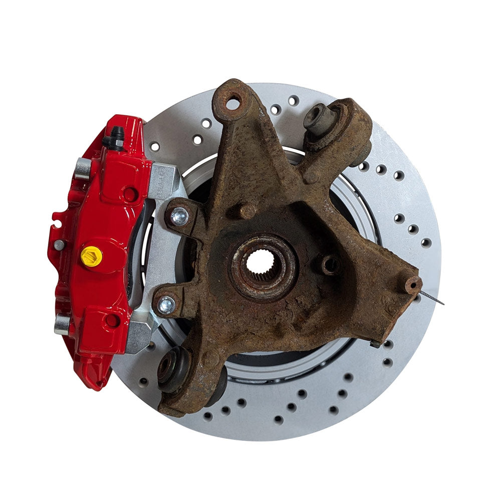 EPYTEC Bremsanlagen Kit passend für BMW E46 auf 4-Kolben Porsche Sattel mit 328×20mm Bremsscheibe Hinterachse