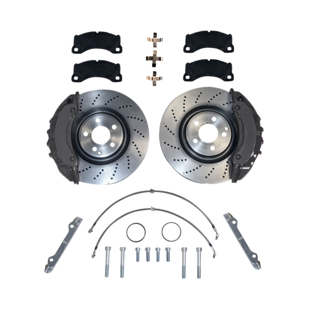 EPYTEC Bremsanlagen Kit passend für VW Golf 5 6 Touran Caddy / Audi A3 8P / Seat Leon Altea auf 6-Kolben Porsche Sattel mit 360x36mm Bremsscheibe Vorderachse