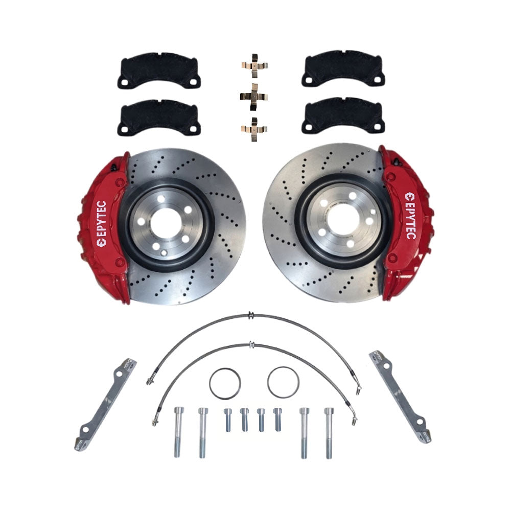 EPYTEC Bremsanlagen Kit passend für VW Golf 5 6 Touran Caddy / Audi A3 8P / Seat Leon Altea auf 6-Kolben Porsche Sattel mit 360x36mm Bremsscheibe Vorderachse