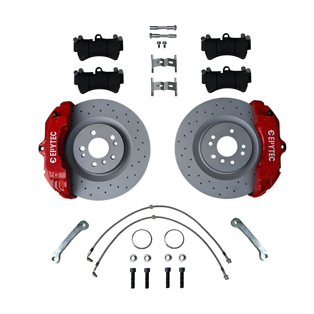 EPYTEC Bremsanlagen Kit passend für VW Golf 5 6 Touran Scirocco Jetta / Audi A3 S3 TT / Skoda / Seat auf 6-Kolben Porsche ZR18 Sattel mit 350x32mm Bremsscheibe Vorderachse