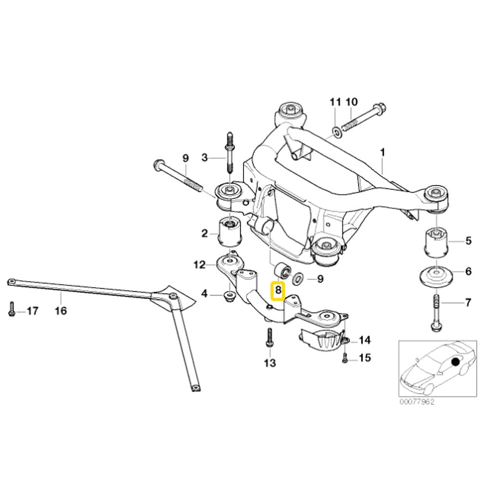 IRP Differentialaufhängung Buchsen Set starr passend für BMW E46 M3 (Aluminium)