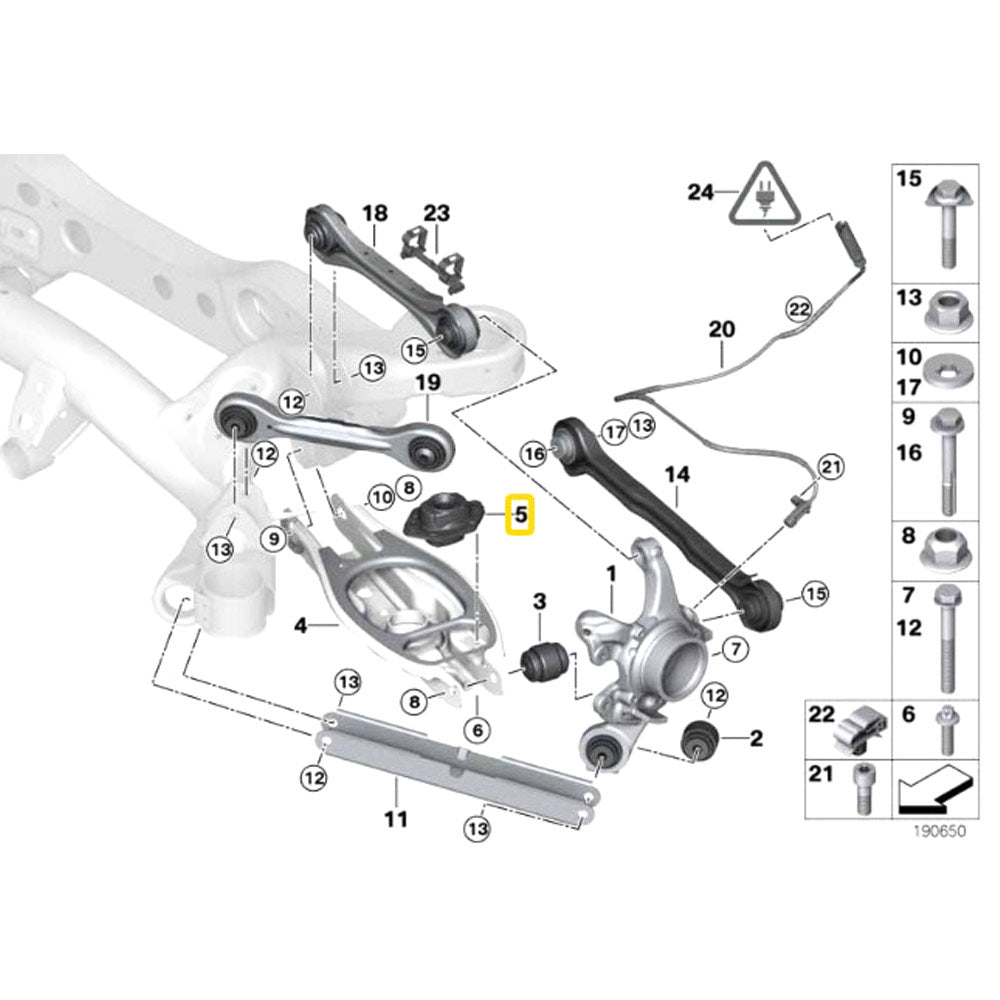 IRP Domlager passend für BMW E8X E9X non M Hinterachse Set (Aluminium/PU)