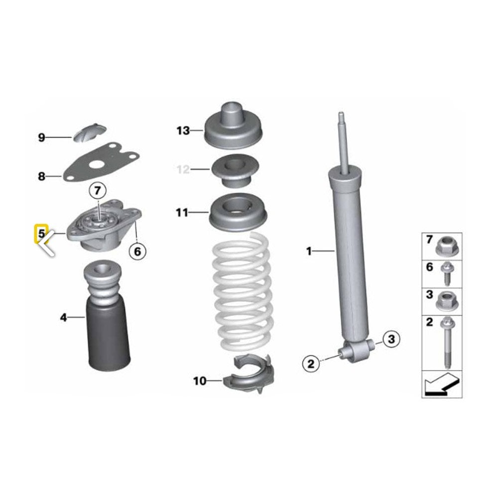 IRP Domlager passend für BMW F2X F3X F80 F82 F83 F87 G2X G42 G80 G82 G83 G87 Hinterachse Set Uniball (Aluminium)