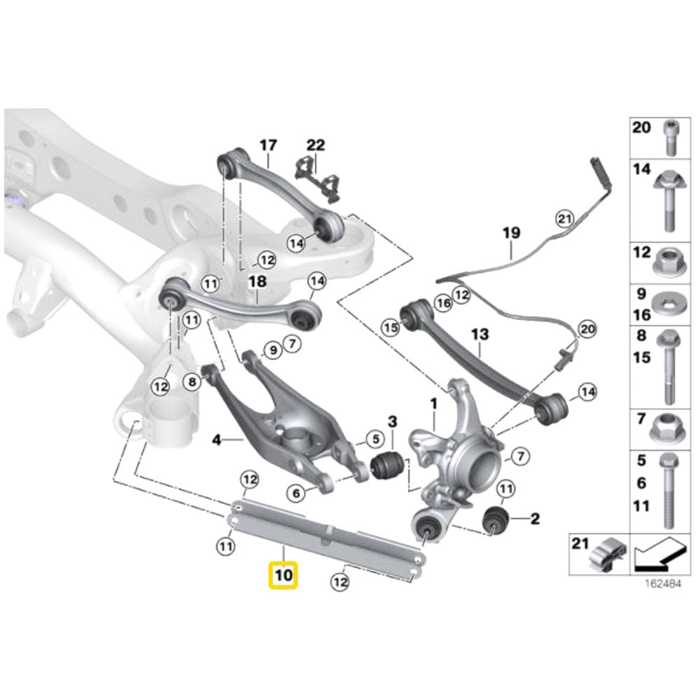 IRP Längslenker passend für BMW E8X E9X Hinterachse (Aluminium)