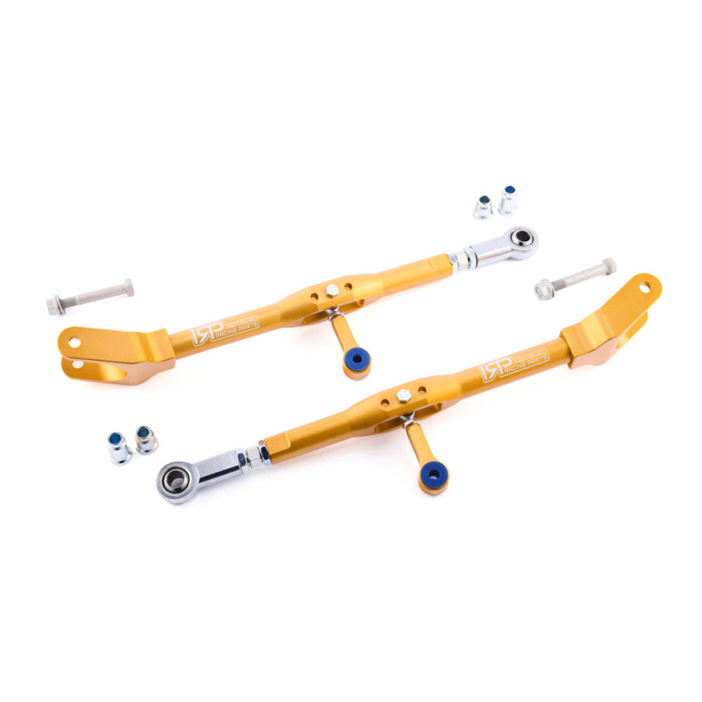 IRP Querlenker Camber Arms mit Stabi-Aufnahme passend für BMW E46 Hinterachse oben einstellbar Set Uniball (Aluminium)