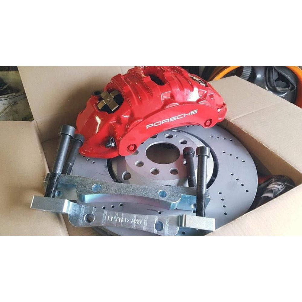 EPYTEC Bremssattel Adapter passend für VW Passat 3BG für 6-Kolben Porsche Sattel mit 360x32mm RS4 B5 Bremsscheibe Vorderachse