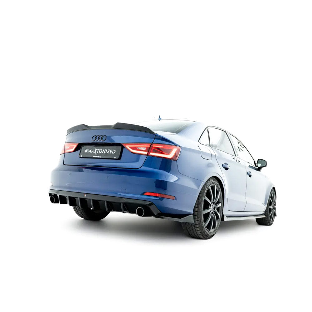 MAXTON DESIGN Heckdiffusor passend für Audi A3 Limousine 8V Einzelauspuff (eintragungsfrei)