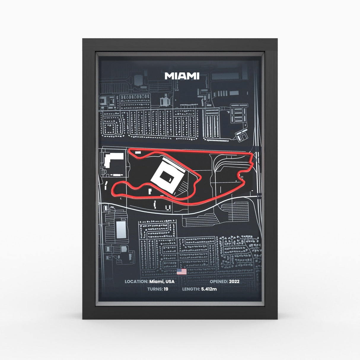 AP10 Miami 3D Poster (gerahmt)