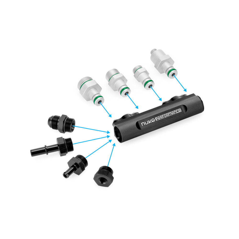 NUKE PERFORMANCE 4-Port Verteiler für Inline-Kraftstoffpumpen