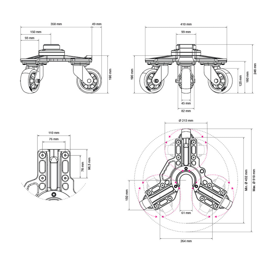 NUKE PERFORMANCE Air Jack 90C Skate Fahrzeugroller Rangierhilfe
