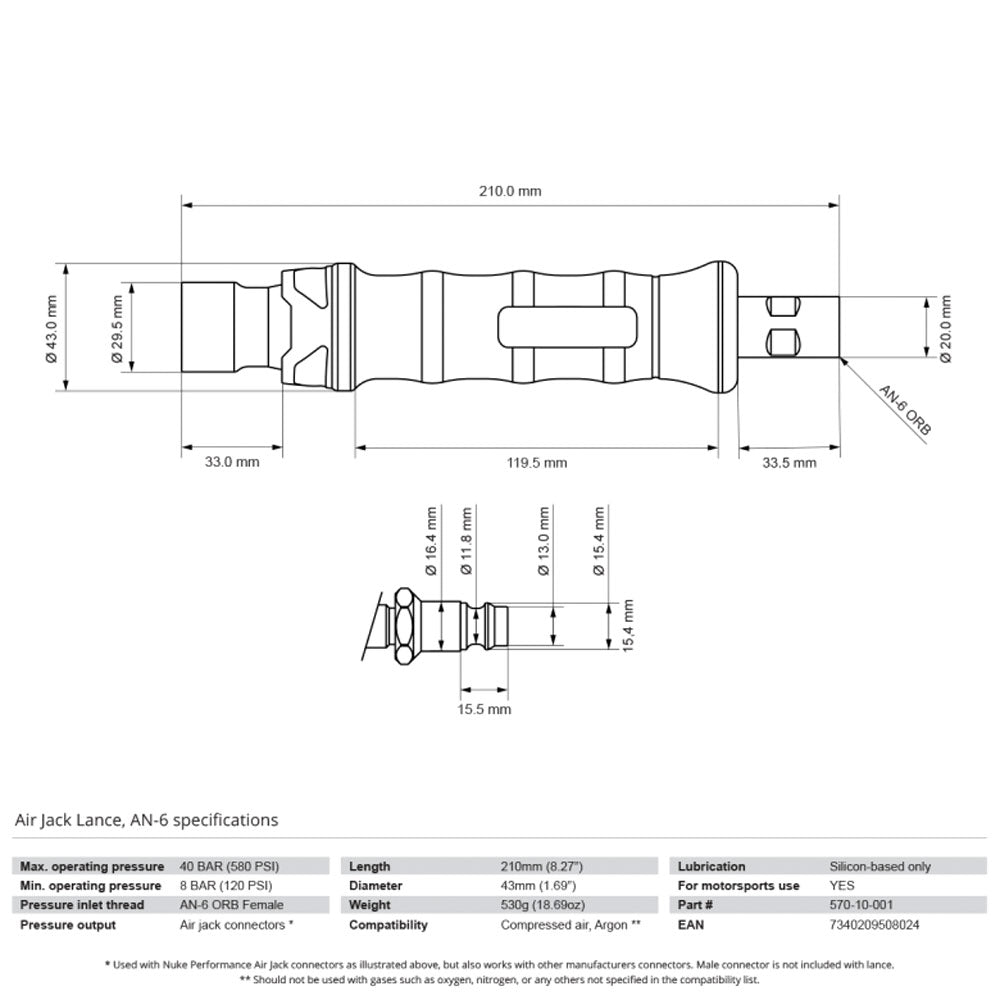 NUKE PERFORMANCE Air Jack Lanze AN-6 (Aluminium)