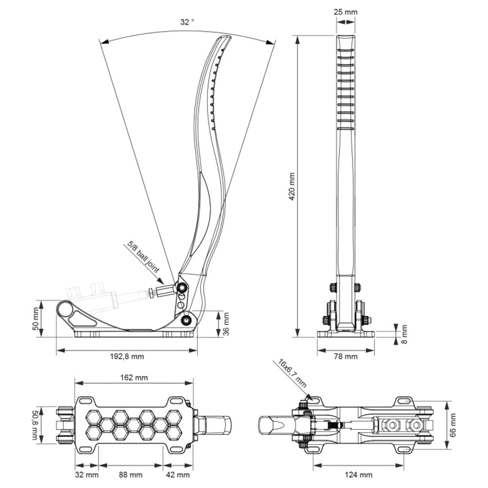 NUKE PERFORMANCE DriftSpec Pro hydraulische Handbremse Fly-Off Billet Organic Flow