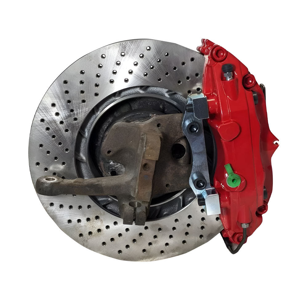 EPYTEC Bremssattel Adapter passend für Porsche 944 S2 968 911 für 4-Kolben 993 Big Red Sattel mit 322x32 mm Bremsscheibe Vorderachse