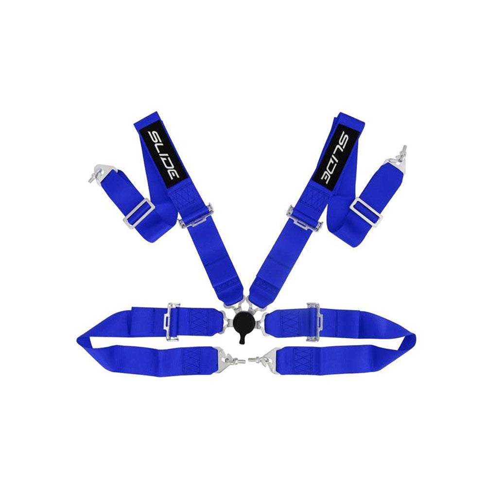 SLIDE 4-Punkt Sicherheitsgurt 3" blau mit Schnellverschluss Drehknopf