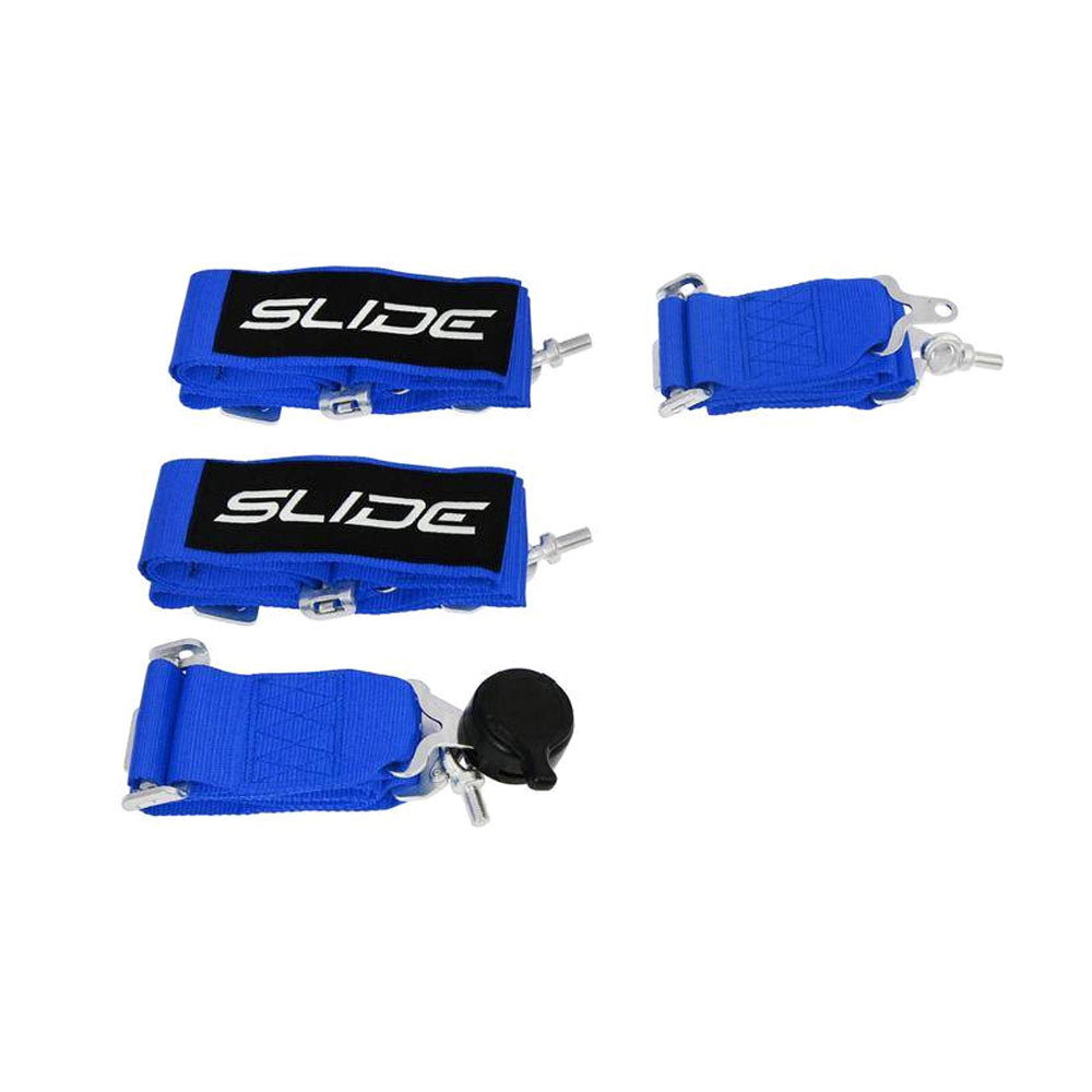 SLIDE 4-Punkt Sicherheitsgurt 3" blau mit Schnellverschluss Drehknopf