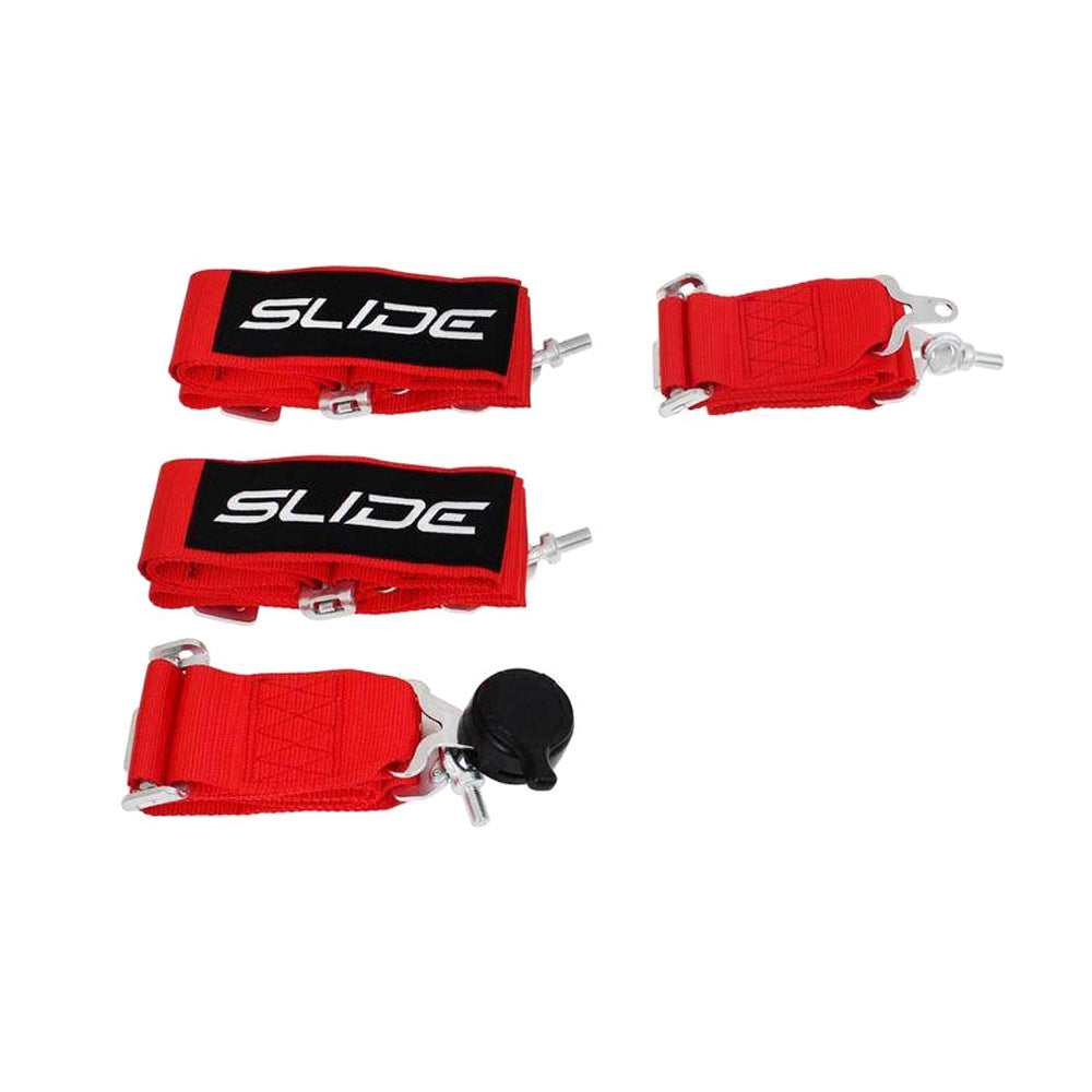 SLIDE 4-Punkt Sicherheitsgurt 3" rot mit Schnellverschluss Drehknopf