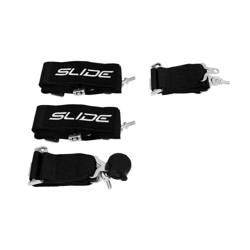 SLIDE 4-Punkt Sicherheitsgurt 3" schwarz Schnellverschluss Drehknopf