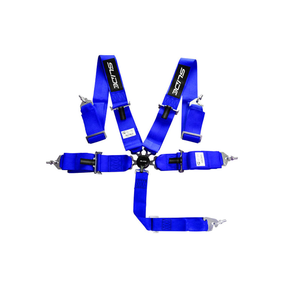 SLIDE 5-Punkt Sicherheitsgurt 3" mit Schnellverschluss Drehknopf blau (SFI)