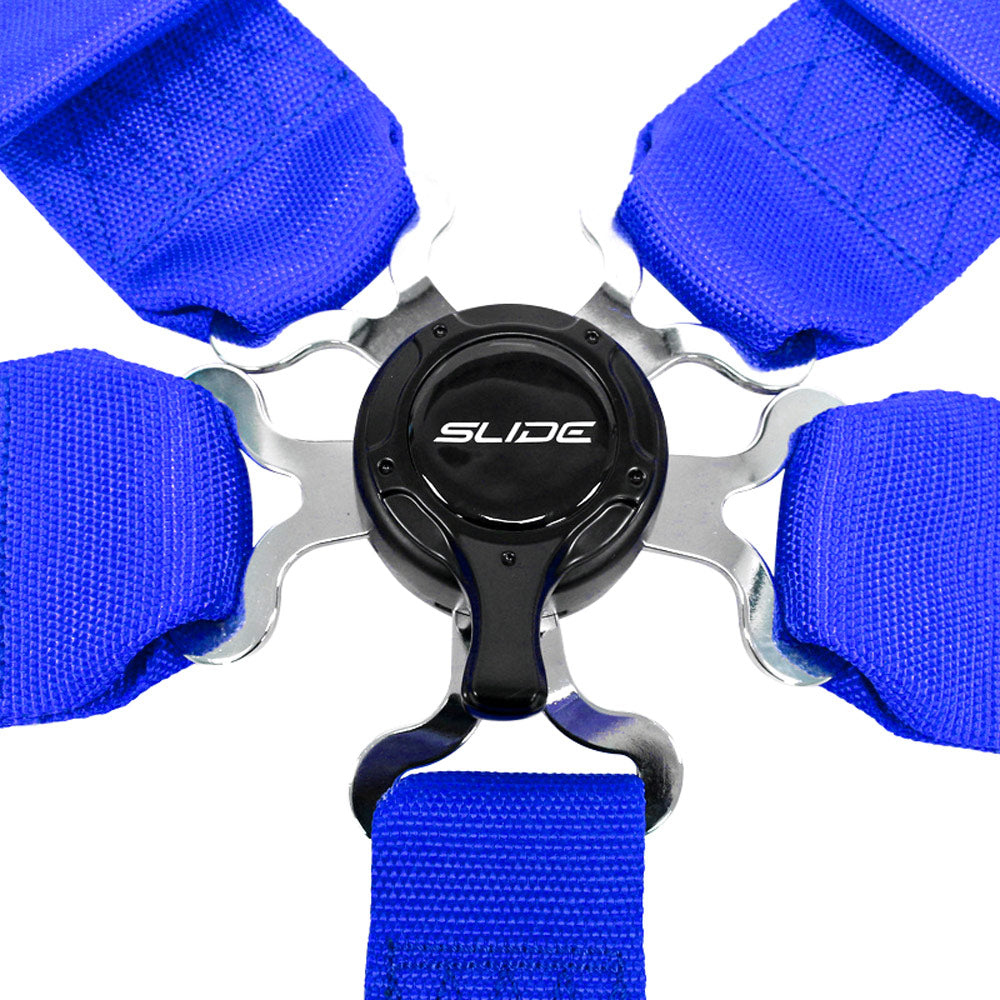 SLIDE 5-Punkt Sicherheitsgurt 3" mit Schnellverschluss Drehknopf blau (SFI)
