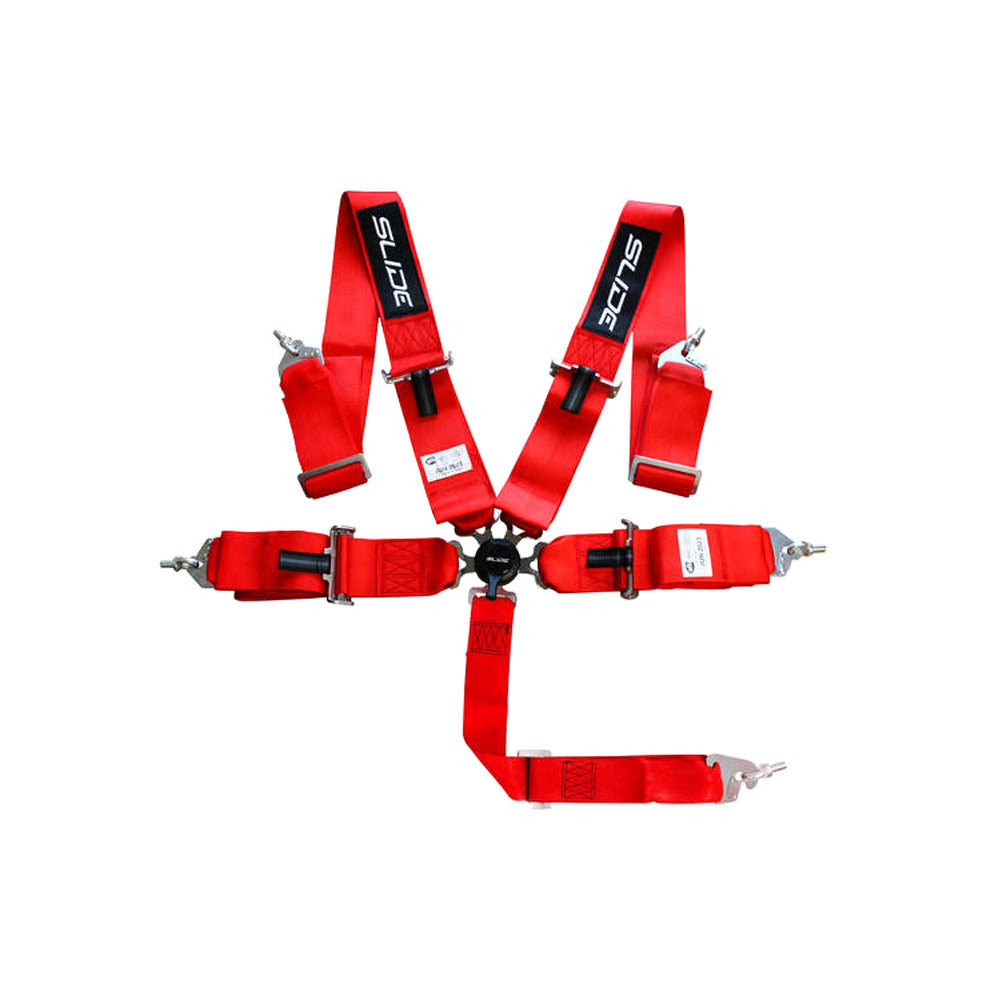 SLIDE 5-Punkt Sicherheitsgurt 3" mit Schnellverschluss Drehknopf rot (SFI)