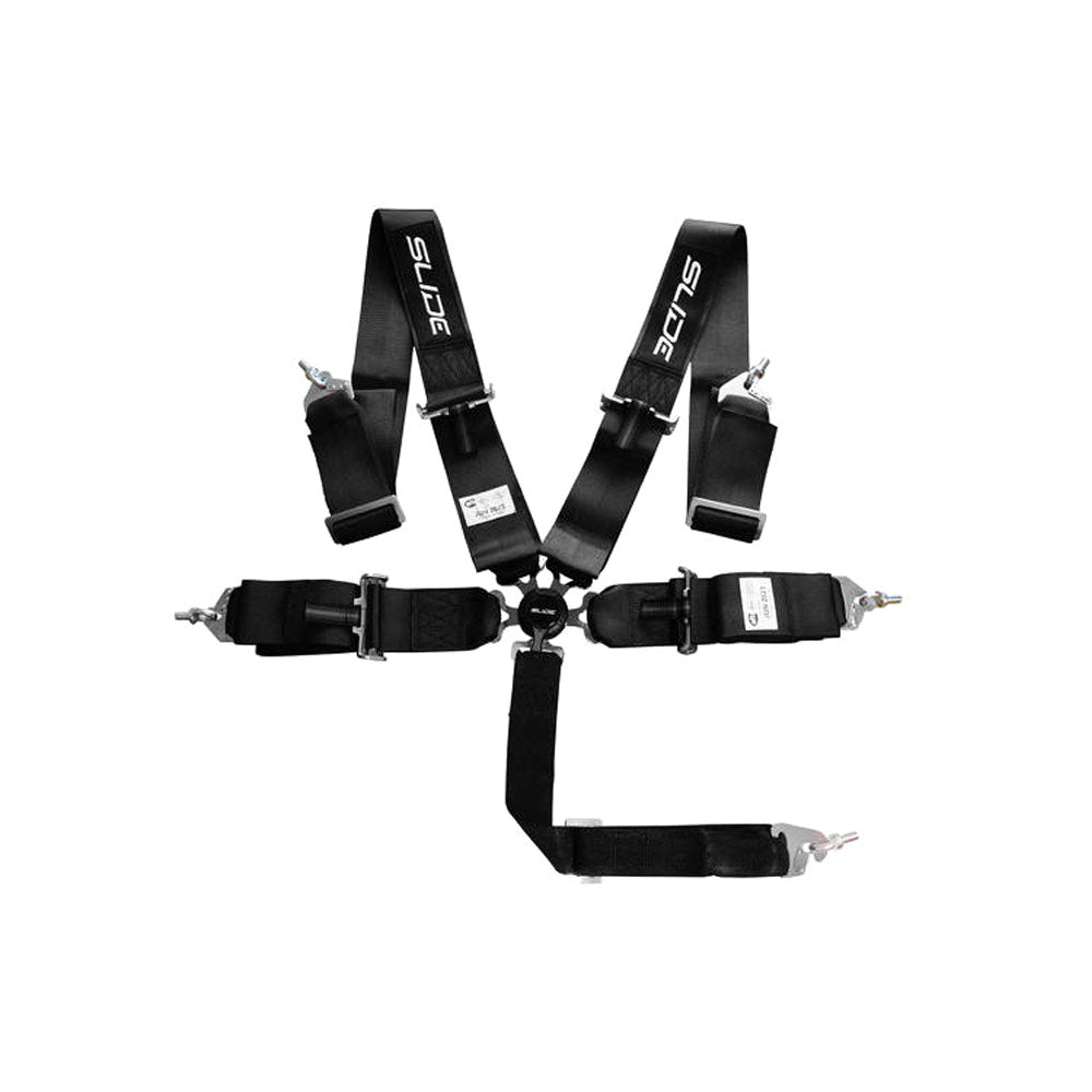 SLIDE 5-Punkt Sicherheitsgurt 3" mit Schnellverschluss Drehknopf schwarz (SFI)