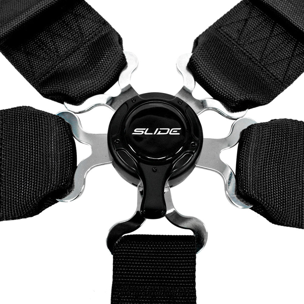 SLIDE 5-Punkt Sicherheitsgurt 3" mit Schnellverschluss Drehknopf schwarz (SFI)