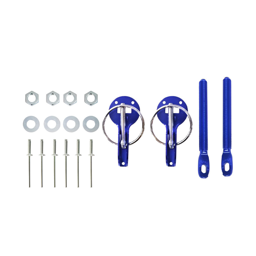 SLIDE Haubenhalter Hood Pin Verschluss Set blau (Aluminium)