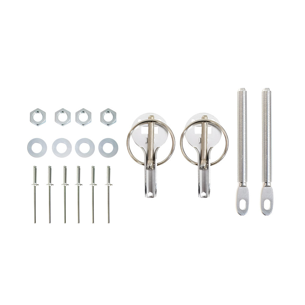 SLIDE Haubenhalter Hood Pin Verschluss Set silber (Aluminium)