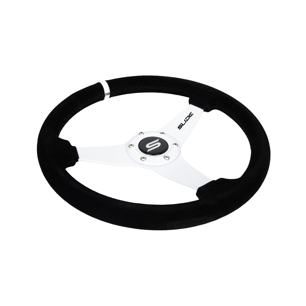SLIDE Kaido Race WS Sportlenkrad Wildleder Weiß (flach geschüsselt)
