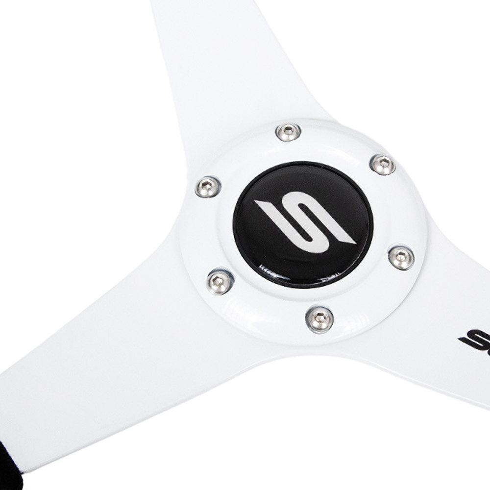 SLIDE Kaido Race WS Sportlenkrad Wildleder Weiß (flach geschüsselt)