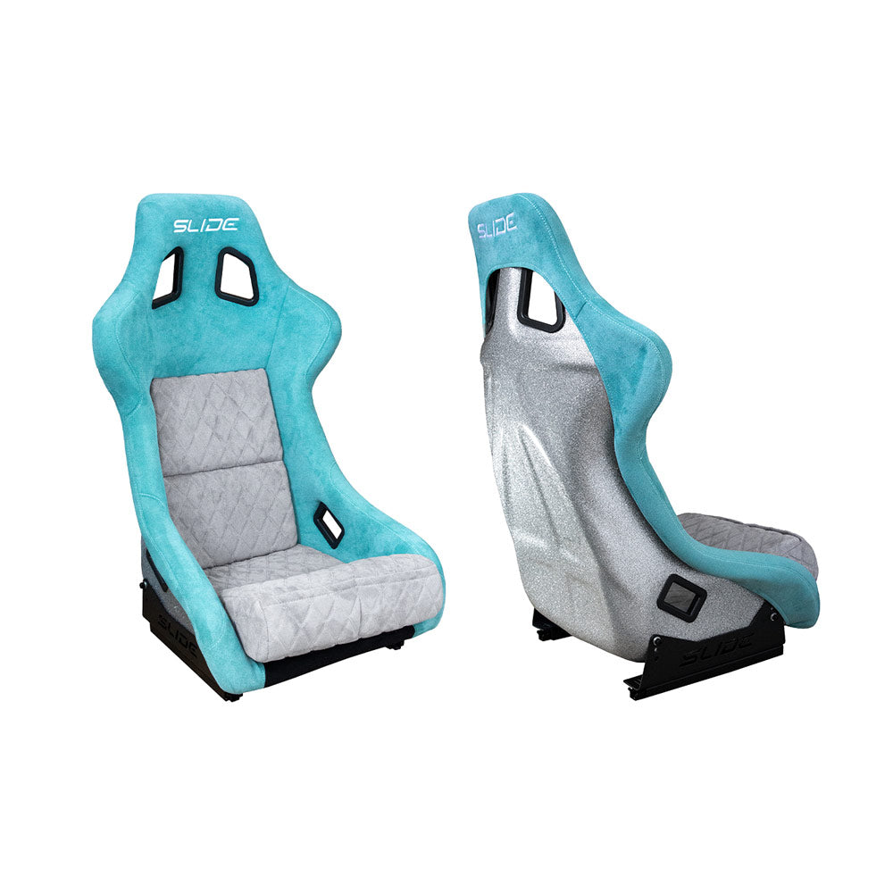 SLIDE KS2 Rennsitz Wildleder mint / grau gesteppt