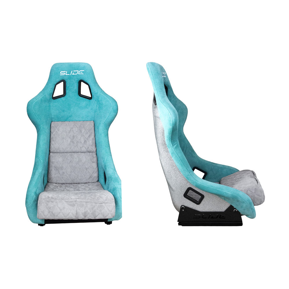 SLIDE KS2 Rennsitz Wildleder mint / grau gesteppt