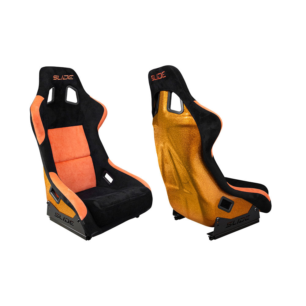 SLIDE KS2 Rennsitz Wildleder Orange-Schwarz / gold Glanz