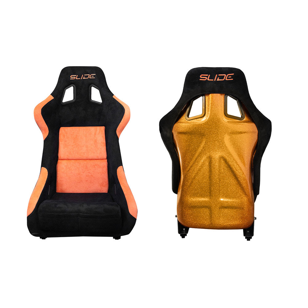 SLIDE KS2 Rennsitz Wildleder Orange-Schwarz / gold Glanz