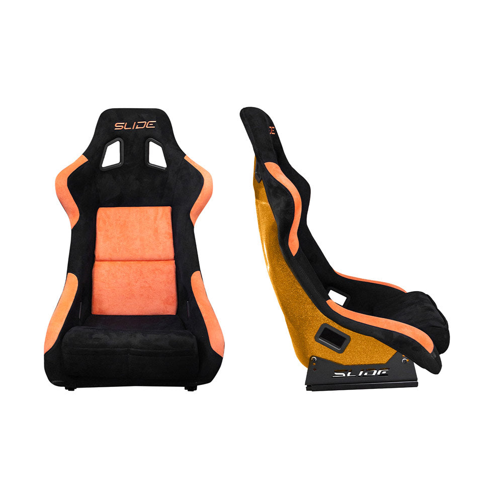SLIDE KS2 Rennsitz Wildleder Orange-Schwarz / gold Glanz