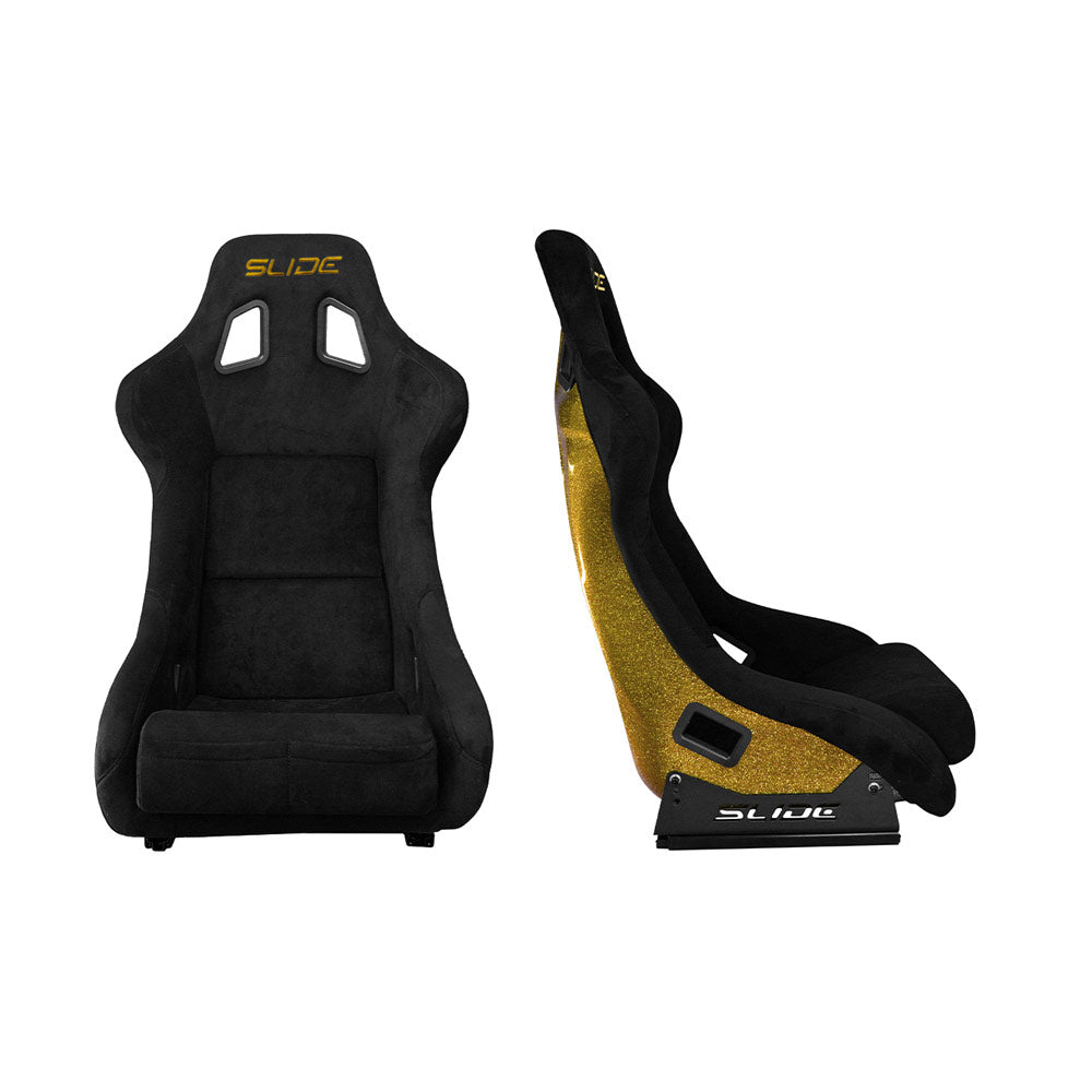 SLIDE KS2 Rennsitz Wildleder schwarz / gold Glanz