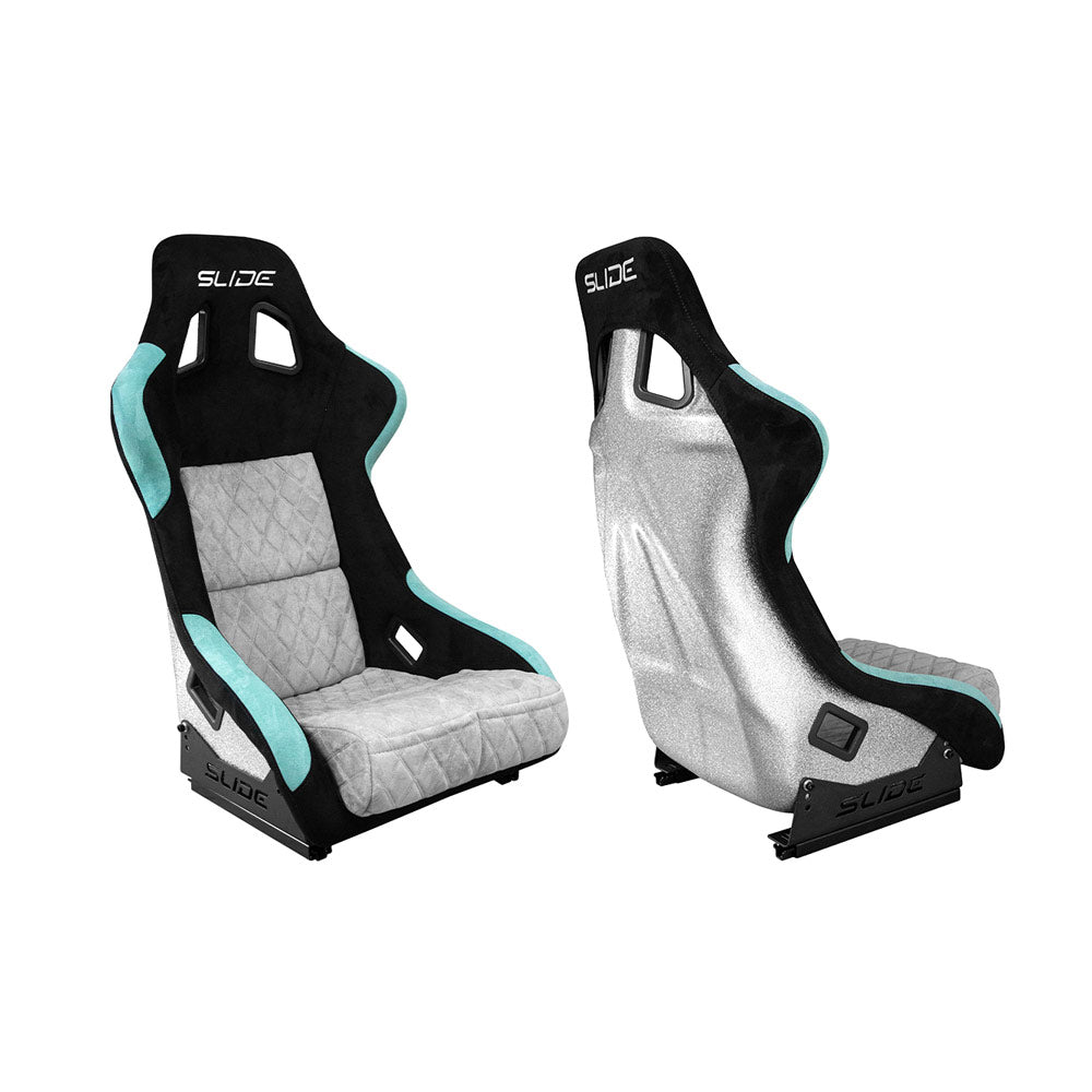 SLIDE KS2 Rennsitz Wildleder schwarz / mint / grau gesteppt