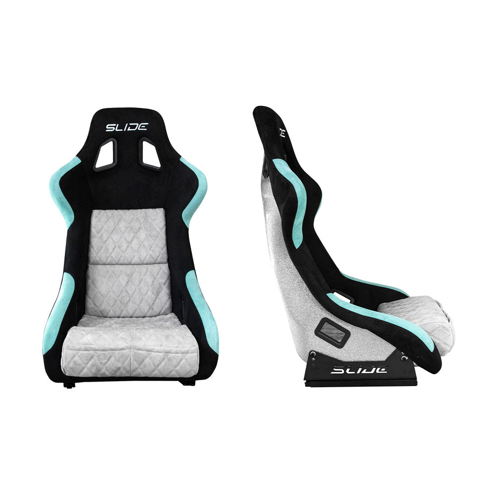 SLIDE KS2 Rennsitz Wildleder schwarz / mint / grau gesteppt