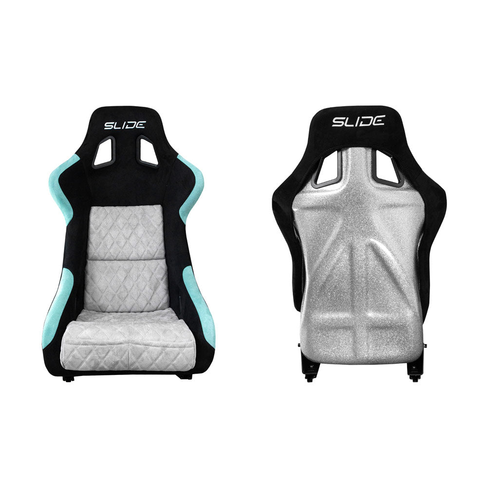SLIDE KS2 Rennsitz Wildleder schwarz / mint / grau gesteppt