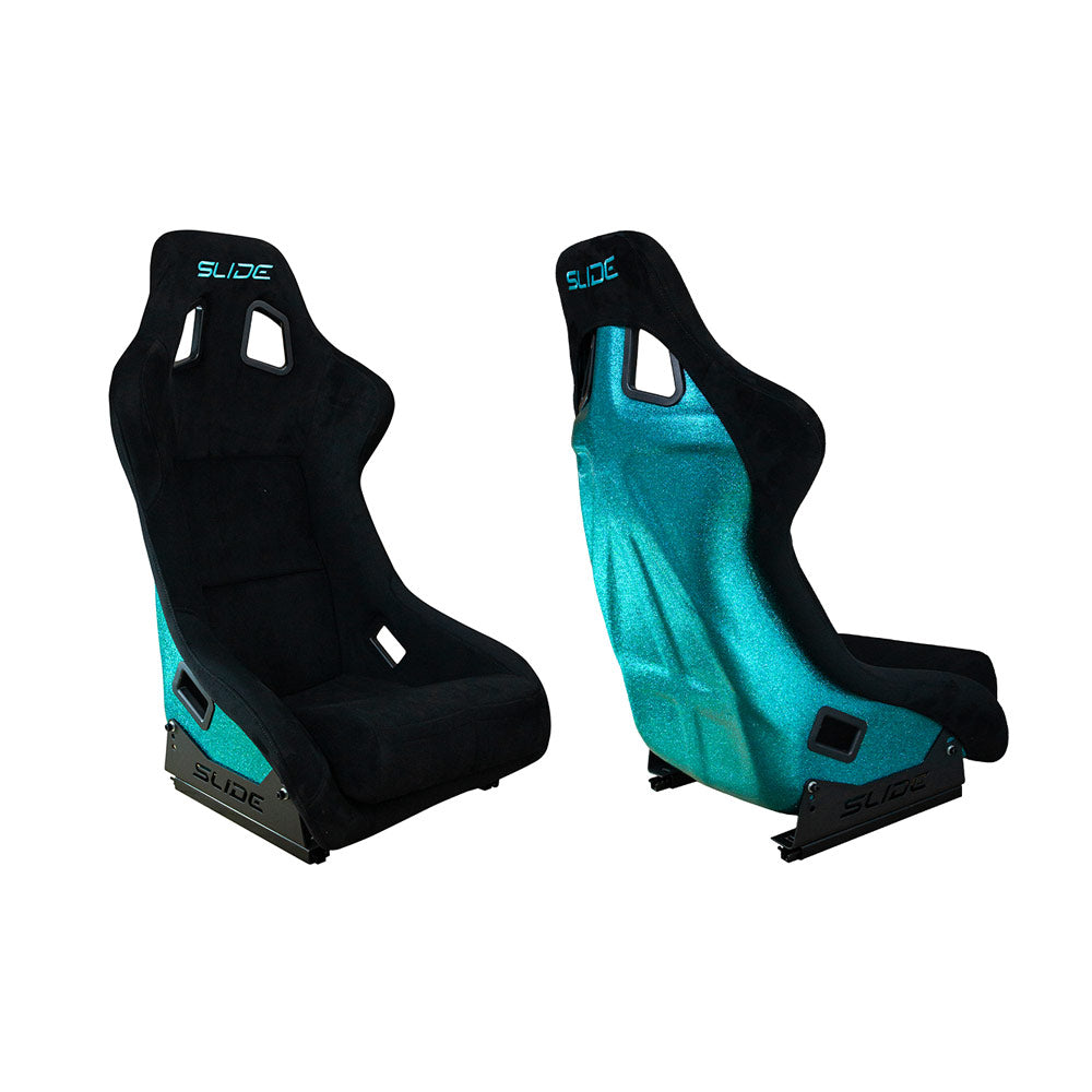 SLIDE KS2 Rennsitz Wildleder schwarz / türkis Glanz