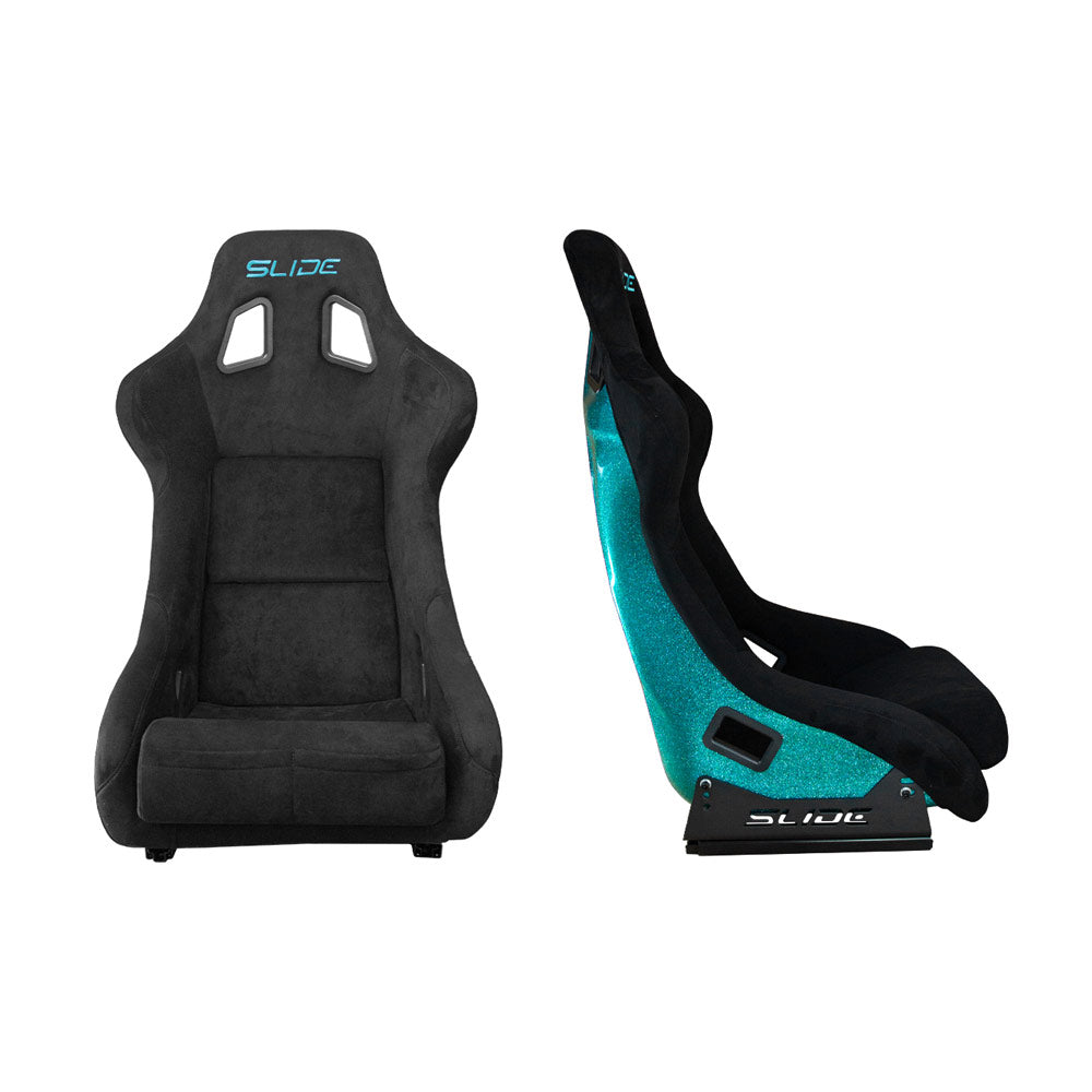 SLIDE KS2 Rennsitz Wildleder schwarz / türkis Glanz