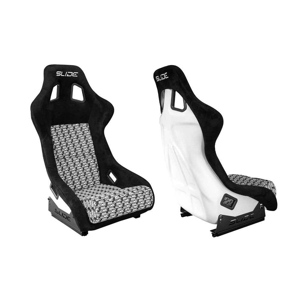 SLIDE KS2 Rennsitz Wildleder schwarz / weiß Logo Design