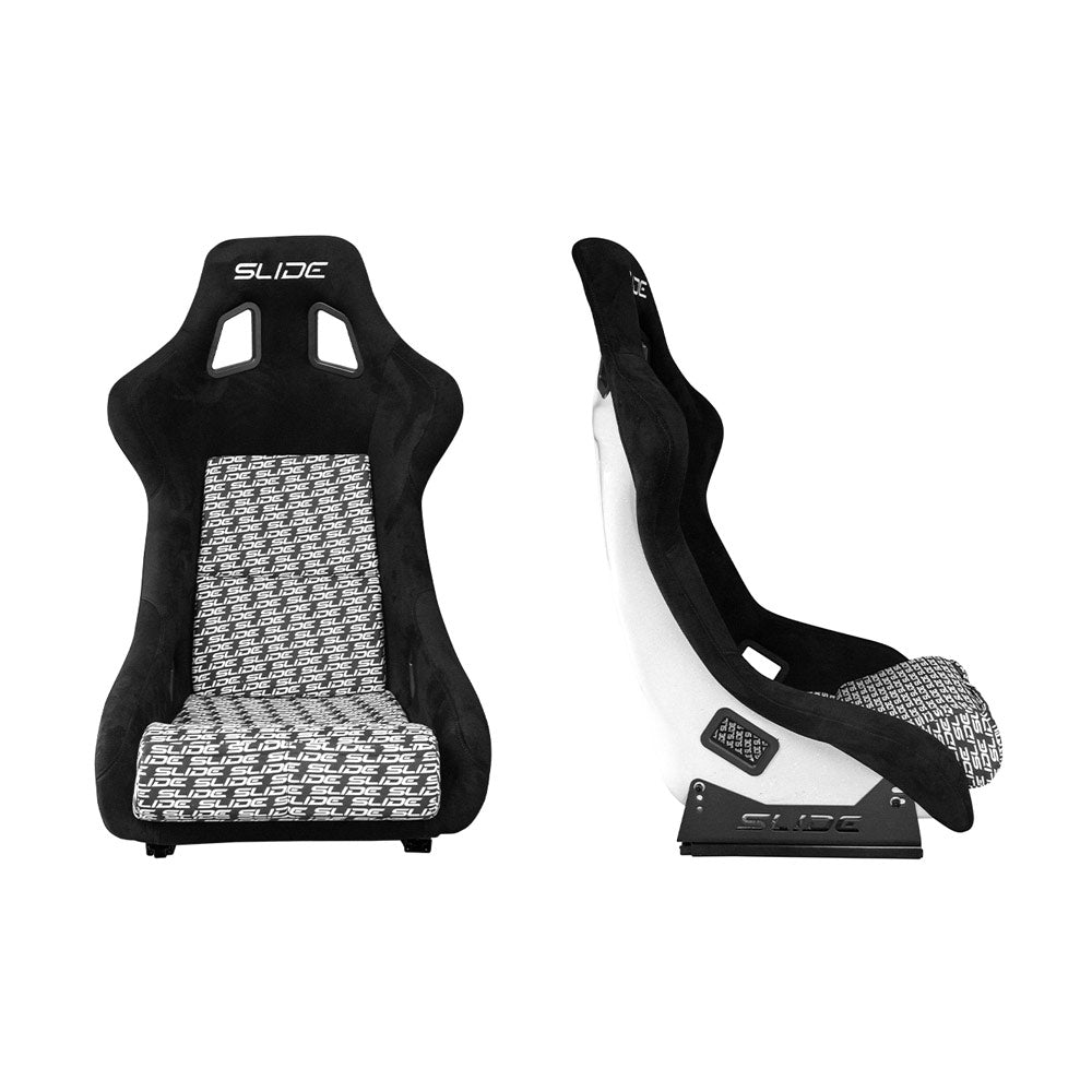 SLIDE KS2 Rennsitz Wildleder schwarz / weiß Logo Design