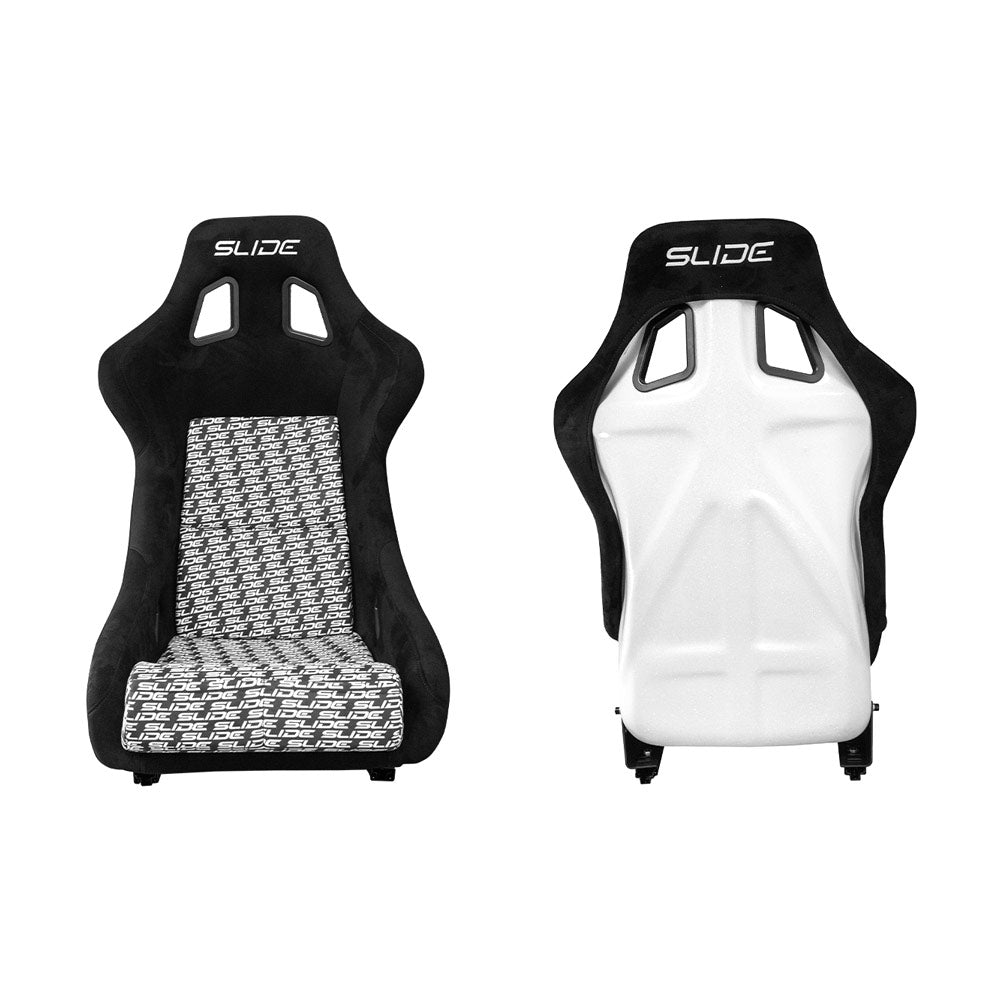 SLIDE KS2 Rennsitz Wildleder schwarz / weiß Logo Design