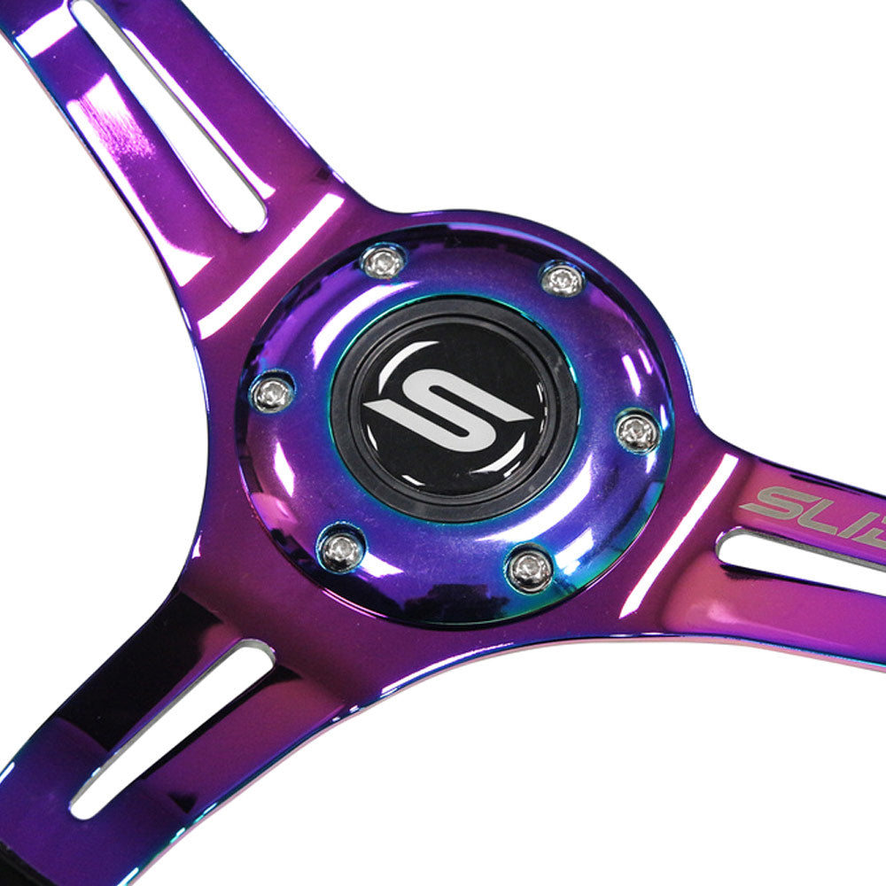 SLIDE Manji Sportlenkrad Holz schwarz (flach geschüsselt)