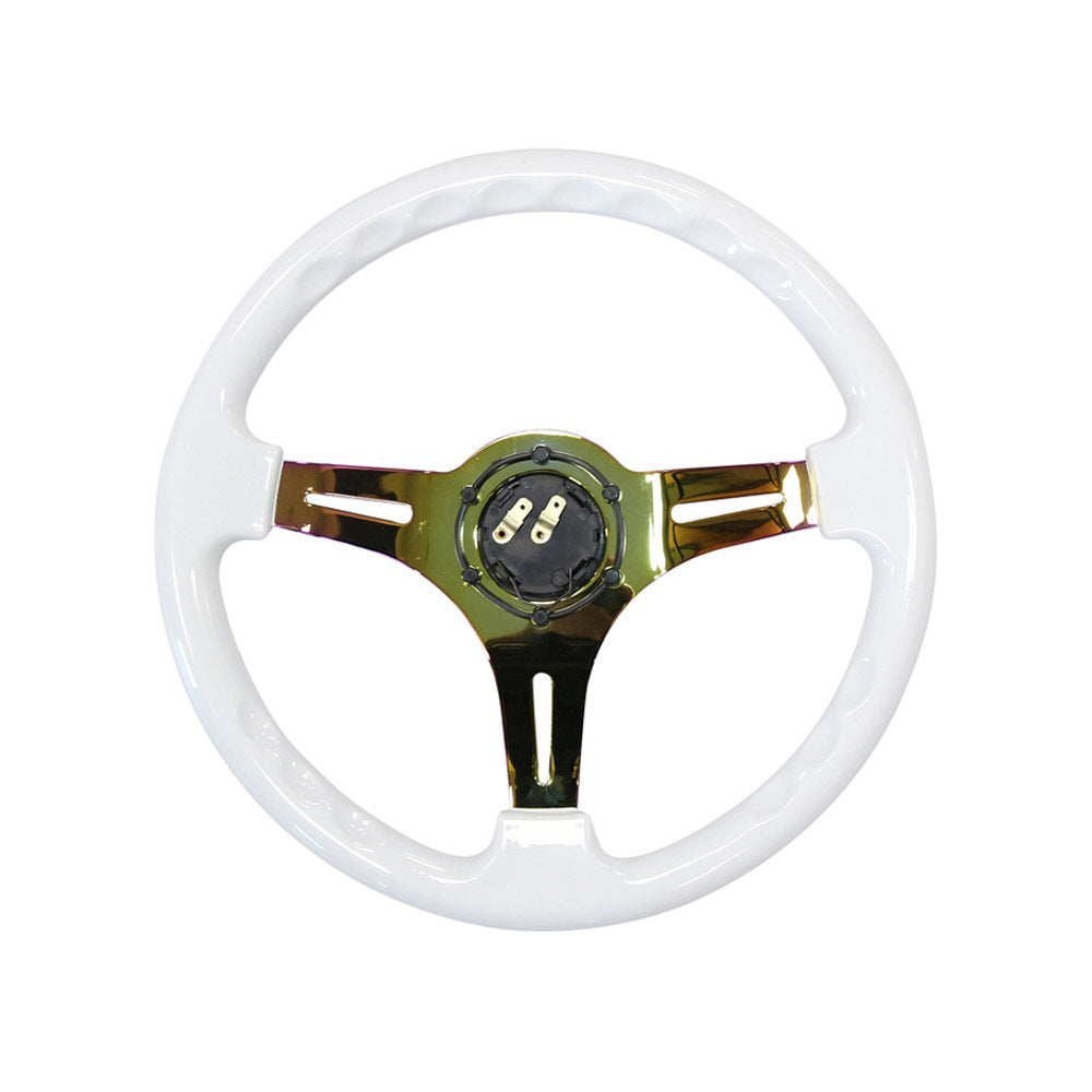 SLIDE Manji Sportlenkrad Holz weiß (flach geschüsselt)