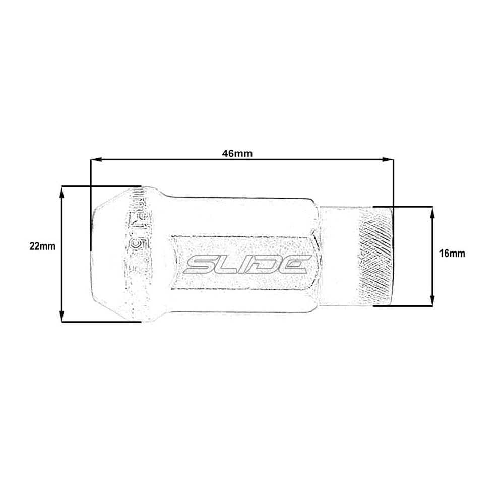 SLIDE Radmuttern Lug Nuts M12x1,25 Rot (20 Stück)