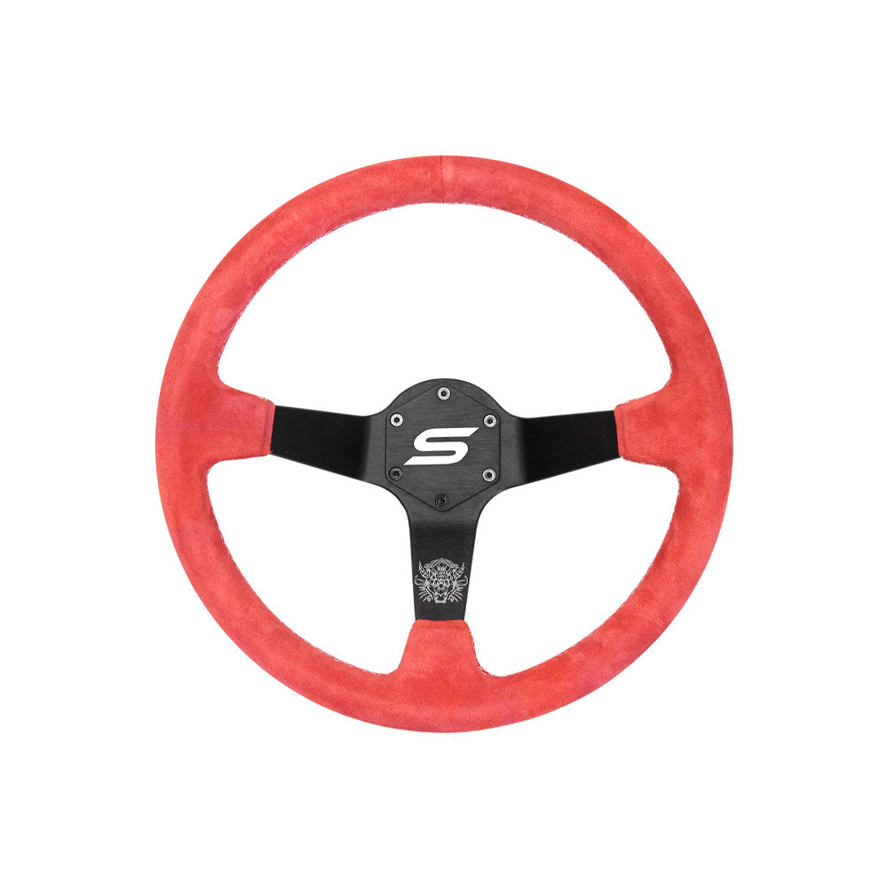 SLIDE Touge Sportlenkrad Wildleder rot (geschüsselt)